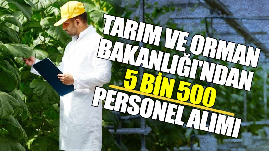 Tarım ve Orman Bakanlığı'ndan 5 Bin 500 personel alımı