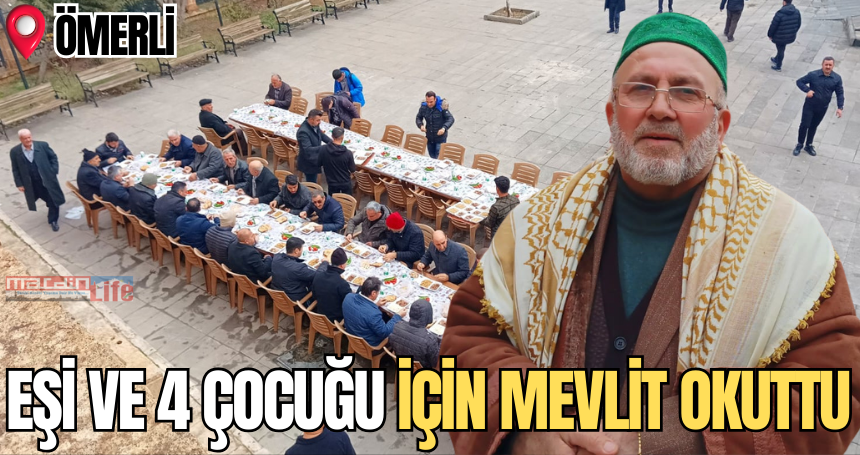 Depremde hayatını kaybeden eşi ve 4 çocuğu için Mevlit okuttu