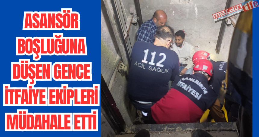 Asansör boşluğuna düşen gence itfaiye ekipleri müdahale etti