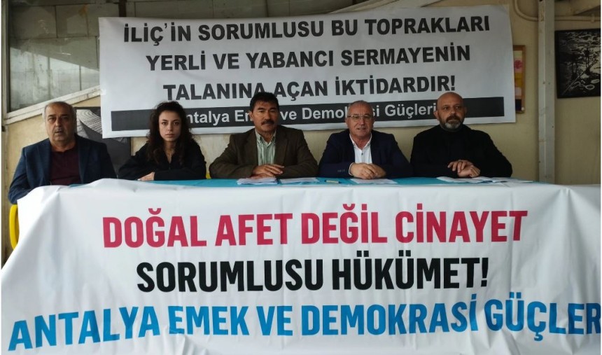 Siyanür faciası ve işçi katliamına Antalya'dan sert tepki