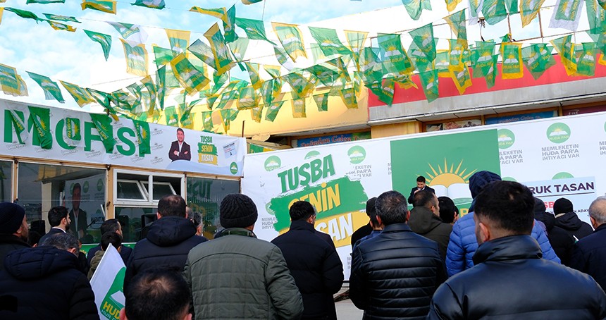 HÜDA PAR Tuşba Belediye Başkan adayı Tasan’ın seçim ofisi açıldı