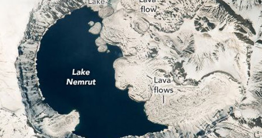 Nemrut Krater Gölü bir kez daha uzaydan fotoğraflandı
