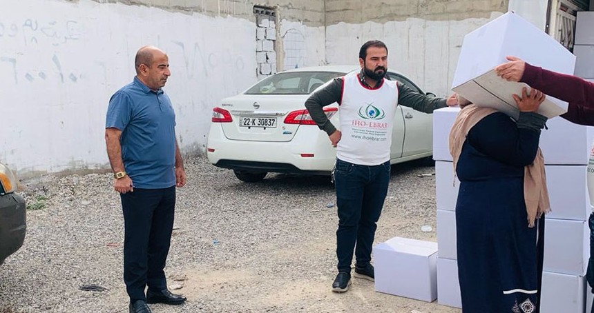 IHO EBRAR Erbil'de ihtiyaç sahiplerine Ramazan kolisi dağıttı
