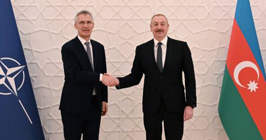 NATO Genel Sekreteri Stoltenberg, Azerbaycan Cumhurbaşkanı Aliyev ile görüştü