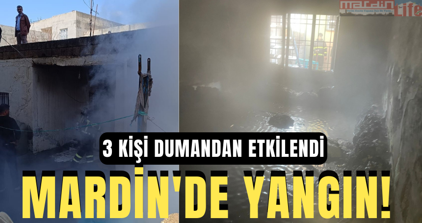 Mardin'de yangın! 3 kişi dumandan etkilendi
