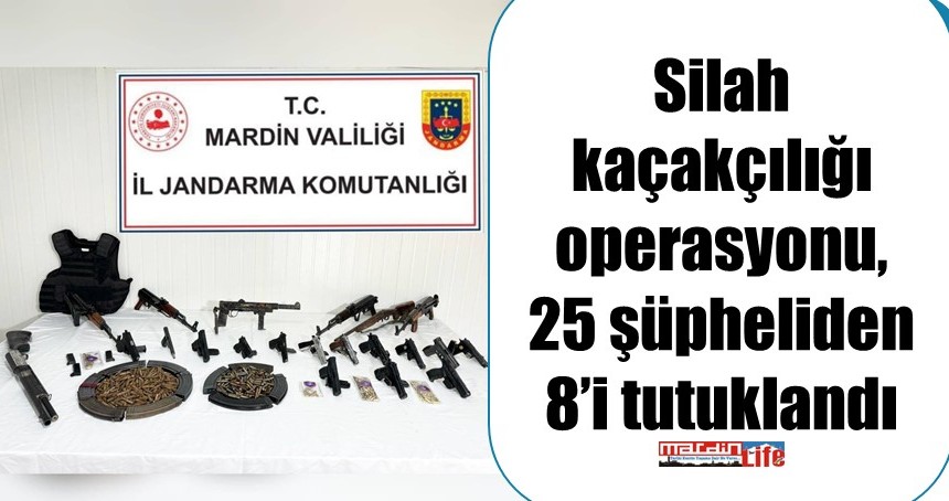 Silah kaçakçılığı operasyonu, 25 şüpheliden 8’i tutuklandı