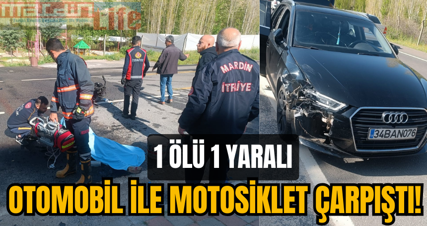 Otomobil ile motosiklet çarpıştı! 1 ölü 1 yaralı