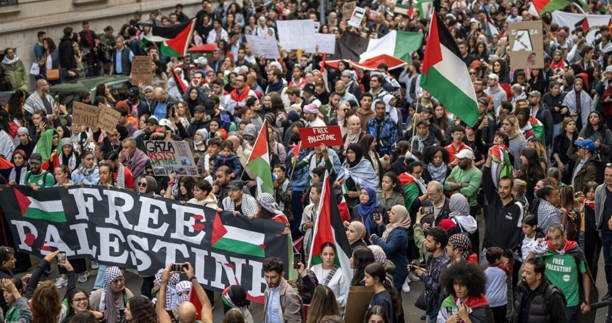 İsviçre'de Filistin'e destek yürüyüşü 