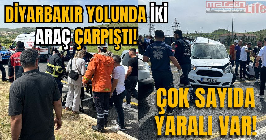 Diyarbakır yolunda iki araç çarpıştı! Çok sayıda yaralı var