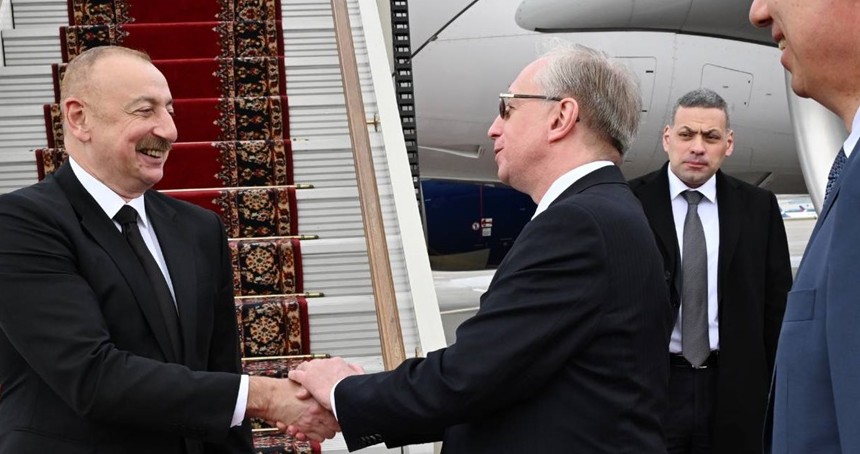 Azerbaycan Cumhurbaşkanı Aliyev, Putin'le görüşmek üzere Moskova'ya geldi