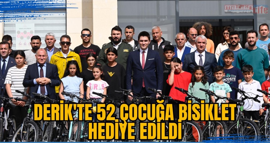 Derik'te 52 çocuğa bisiklet hediye edildi
