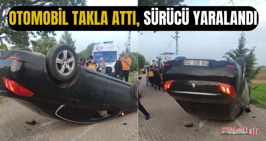 Otomobil takla attı, sürücü yaralandı