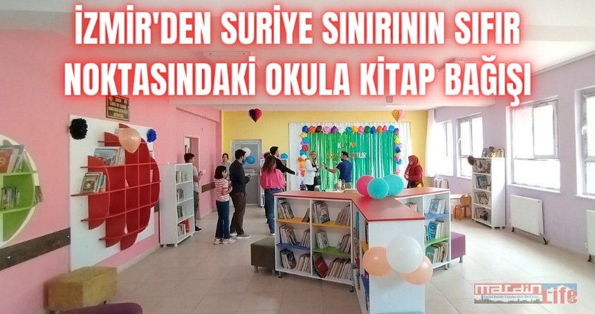 İzmir'den Suriye sınırının sıfır noktasındaki okula kitap bağışı