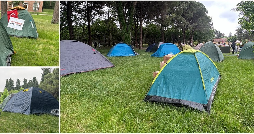 GTÜ öğrencilerinden Gazze’ye destek için oturma eylemi