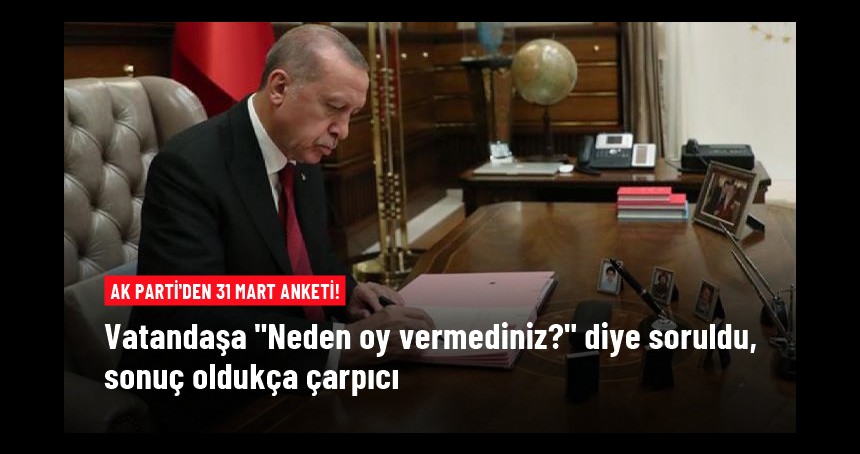 Vatandaşa soruldu! "Neden oy vermediniz? Sandık başına niçin gitmediniz?" sorularına çarpıcı sonuçlar çıktı!