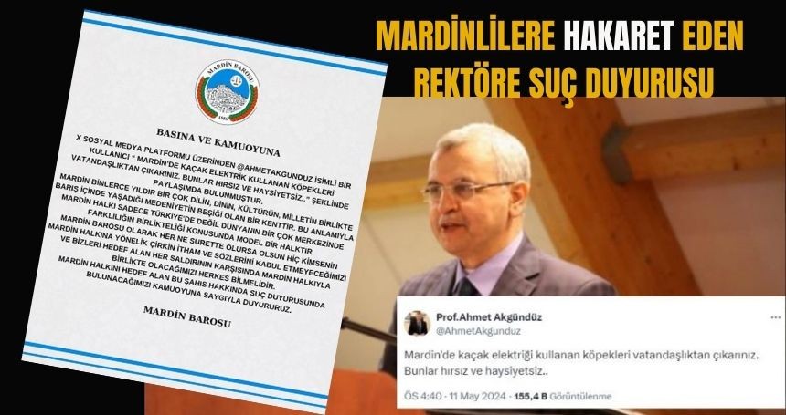 Mardin halkına hakaret eden rektöre tepki