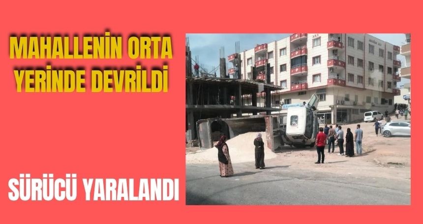 Mahallenin ortasında devrildi