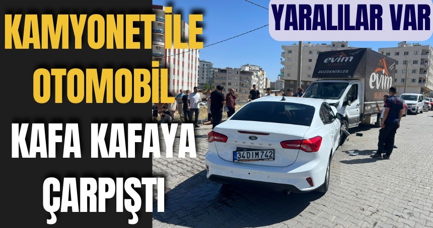 Araçlar kafa kafaya çarpıştı, yaralılar var