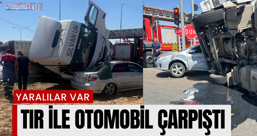 Tır ile otomobil çarpıştı, yaralılar var