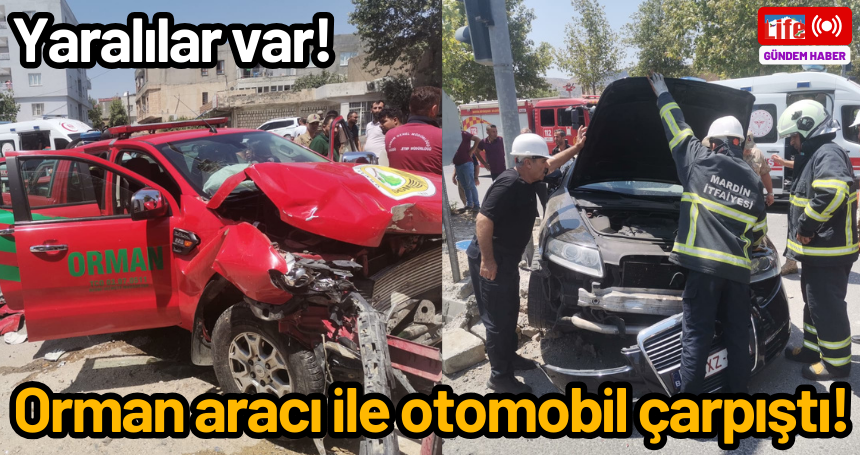 Orman aracı ile otomobil çarpıştı! Yaralılar var