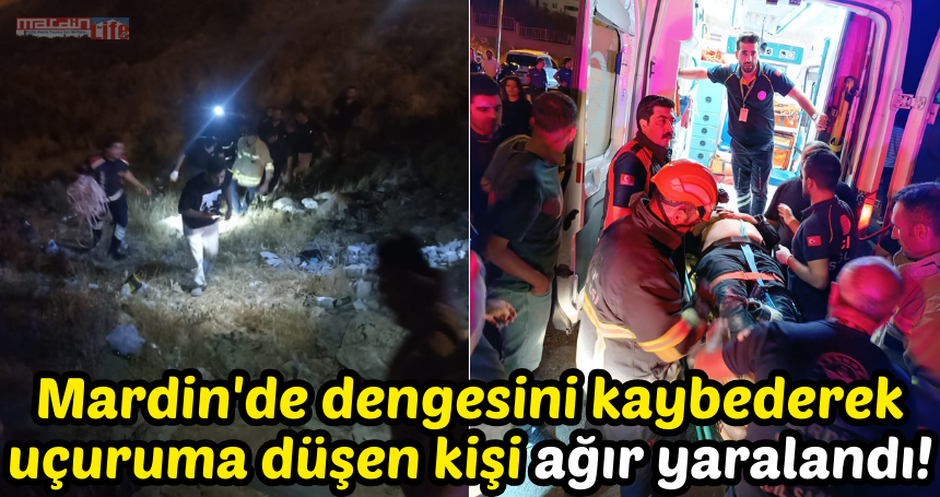 Mardin'de dengesini kaybederek uçuruma düşen kişi ağır yaralandı