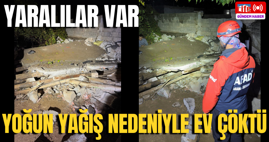 Mardin’de yoğun yağış nedeniyle ev çöktü;  yaralılar var