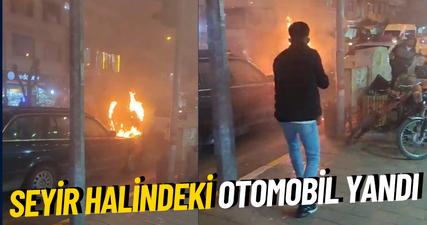 Mardin'de seyir halindeki otomobil yandı