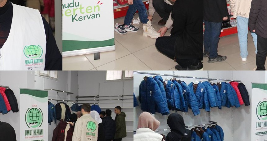 Umut Kervanı Batman'da onlarca çocuğa mont ve bot yardımı yaptı