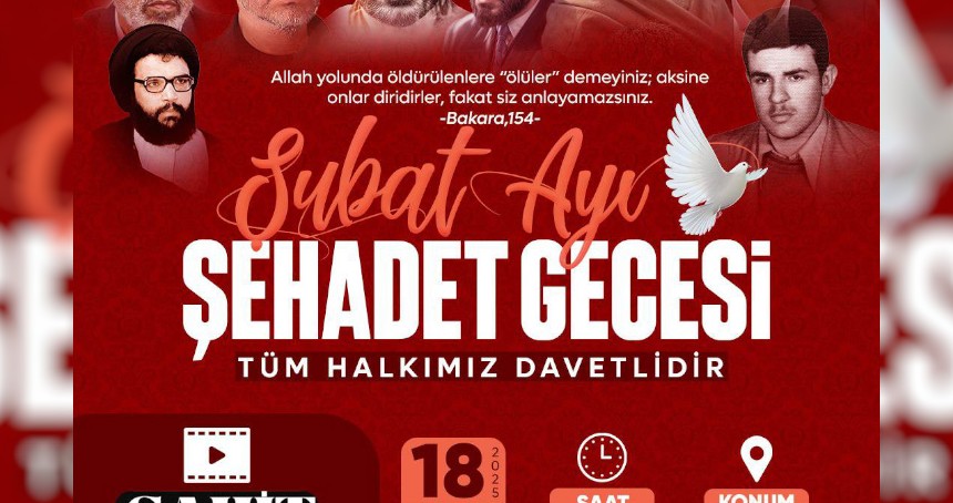 Şanlıurfa’da Şehadet Gecesi programı düzenlenecek