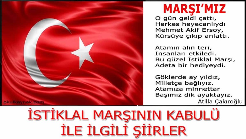 12 Mart İstiklal Marşı'nın kabulü ile ilgili anlamlı, duygulu kısa Şiirler