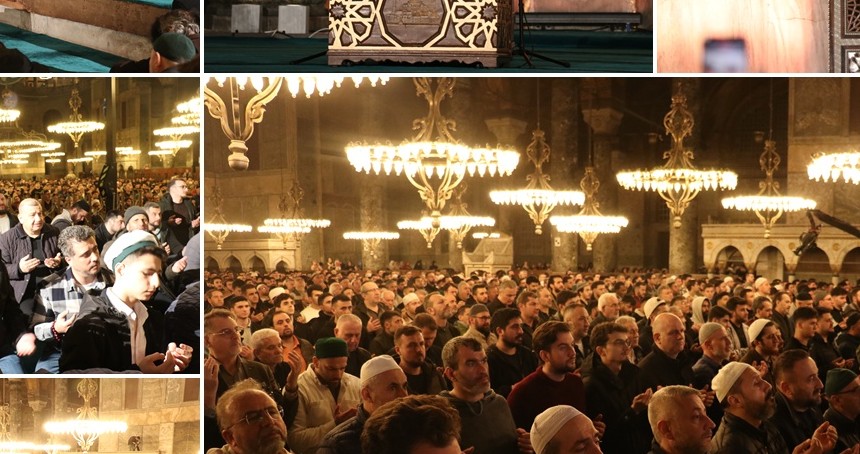 Kadir Gecesi Ayasofya'da dualarla ihya edildi