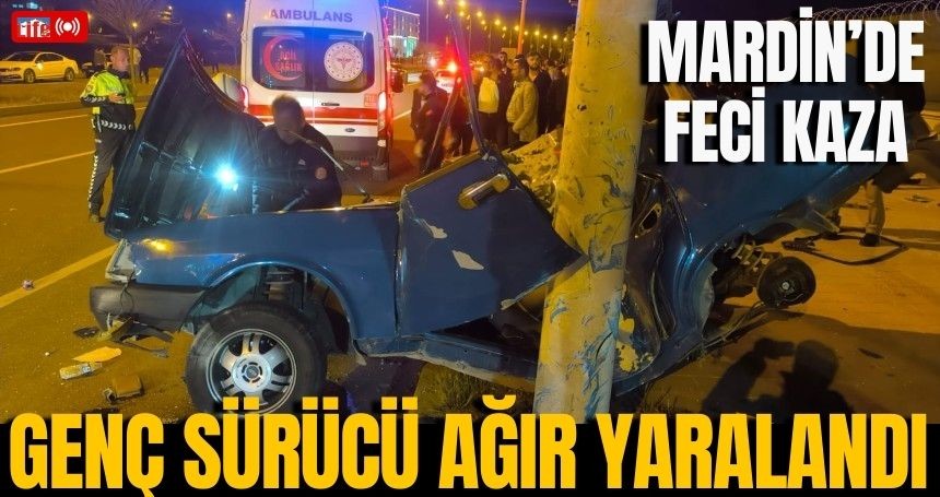 Mardin'de feci kaza, genç sürücü ağır yaralandı