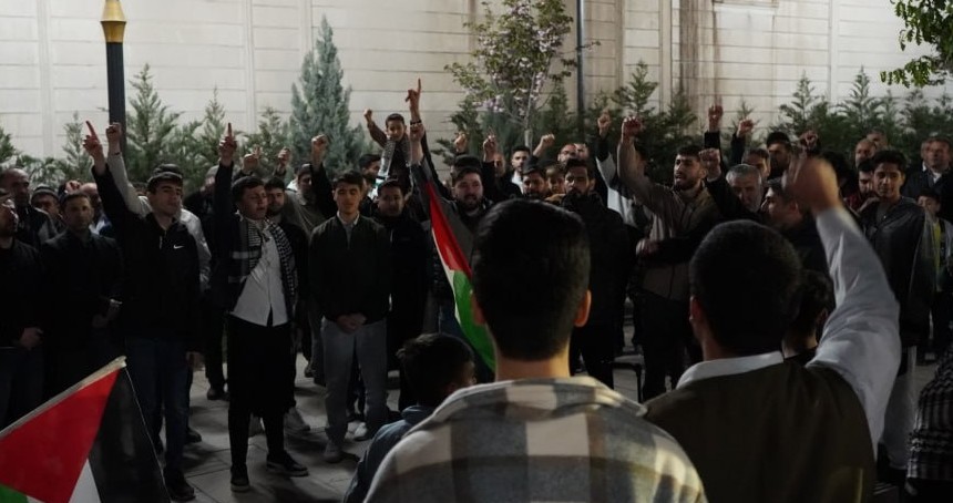Bismil’de tekbirler ile Gazze protestosu