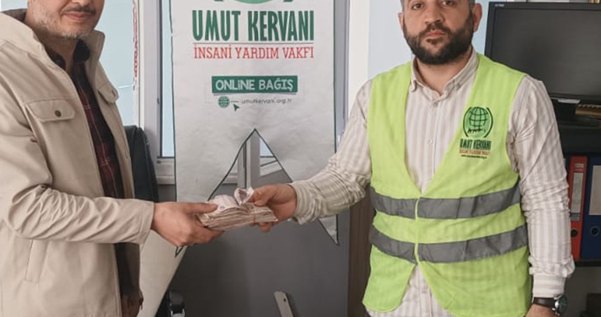 Hayırsever esnaf iki günlük kazancını Gazze'ye bağışladı