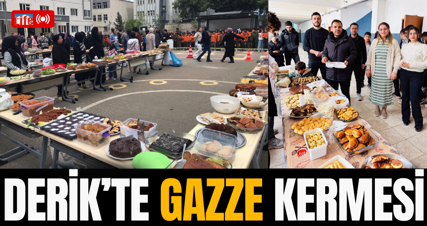 Derik'teki okullarda Gazze yararına kermes düzenlendi