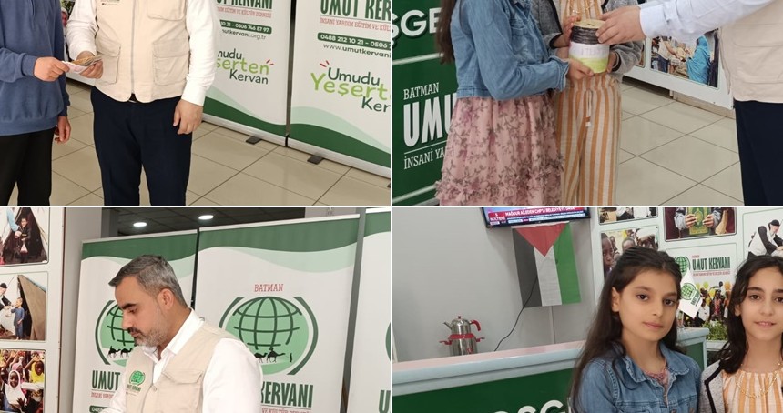 Küçük yüreklerden Gazze’ye büyük destek
