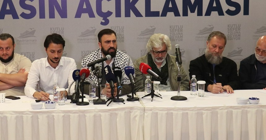 İşgalcilerin saldırısına uğrayan "Vicdan Gemisi" için basın toplantısı düzenlendi