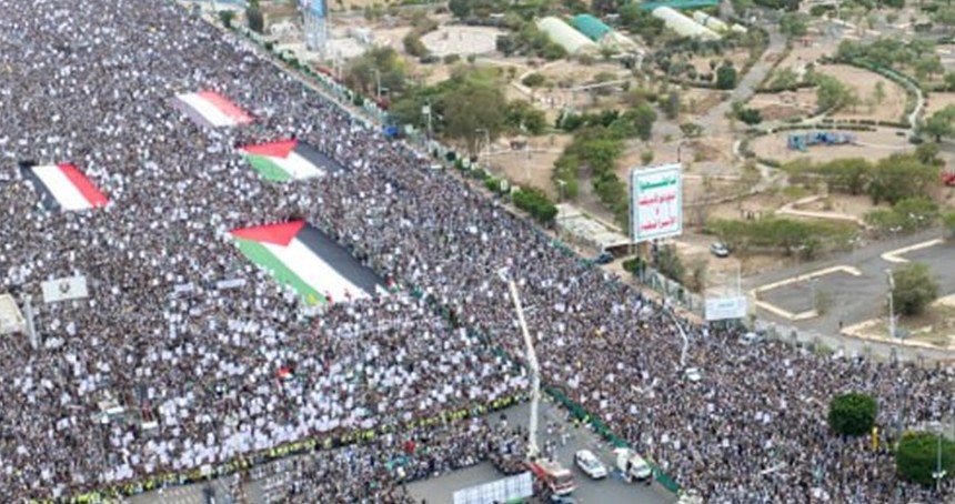 Yemen halkından Gazze için milyonluk gösteri: "Allah'ın kudretiyle ABD'yi yendik, israili de yeneceğiz"