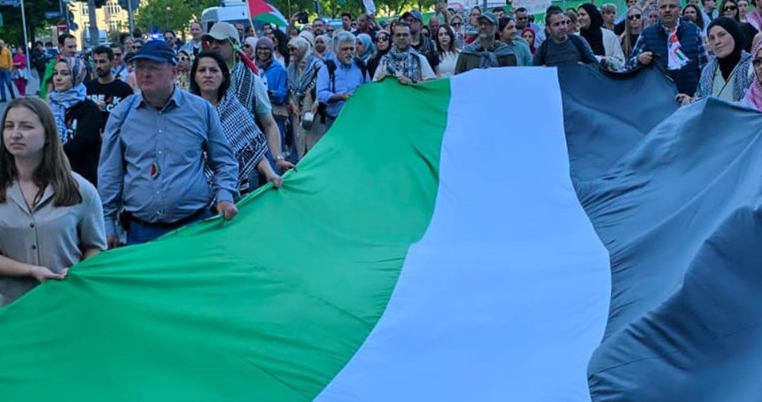 Frankfurt'ta Gazze’ye destek gösterisi düzenlendi