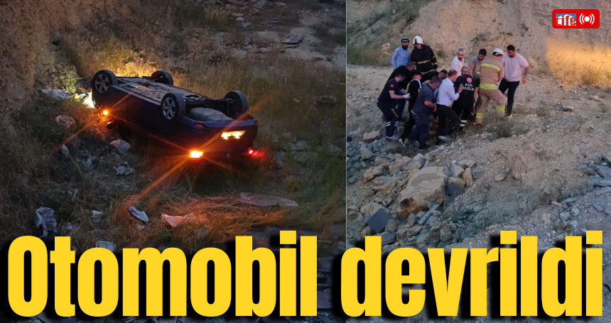 Mardin'de otomobil devrildi