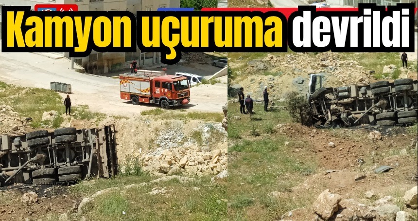 Mardin’de kamyon uçuruma devrildi