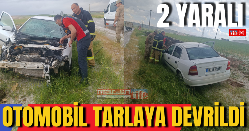 Mardin'de otomobil tarlaya devrildi: 2 yaralı