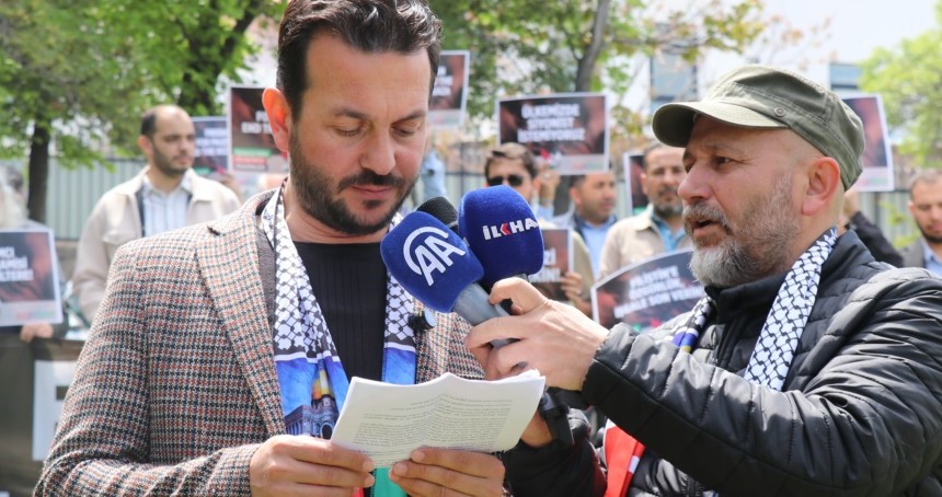 Nekbe’nin 77. yılında soykırım ortağı İngiltere elçiliği önünde protesto