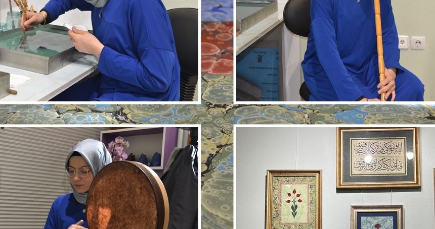 13 metrekarelik atölyede dört sanatı tek bir çatı altında yaşatıyor