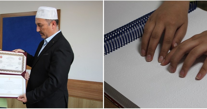 Hafızlığını tamamlayan görme engelli çocuklar: Çok mutluyuz