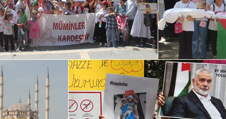 Minik yürekler Gazze için meydanlara indi: Gazze’deki kardeşlerimizi unutmadık