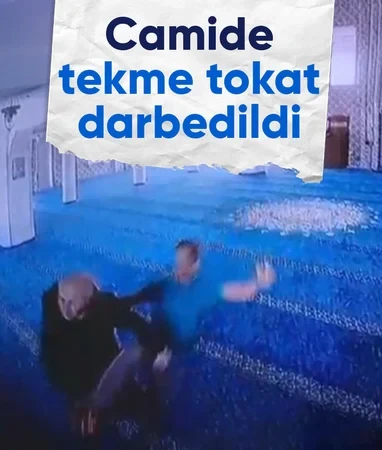 Camide telefonla konuşan kişiyi 'Telefonu kapat' diyerek darbetti