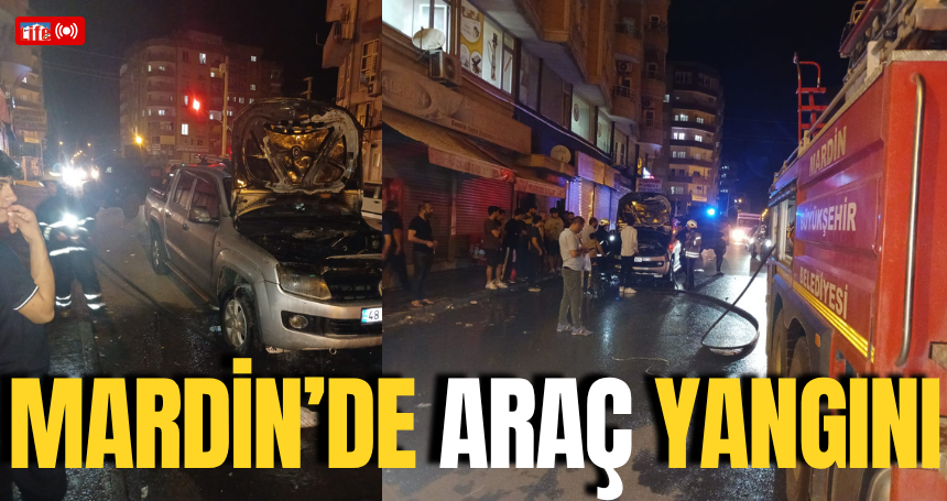 Mardin'de araç yangını