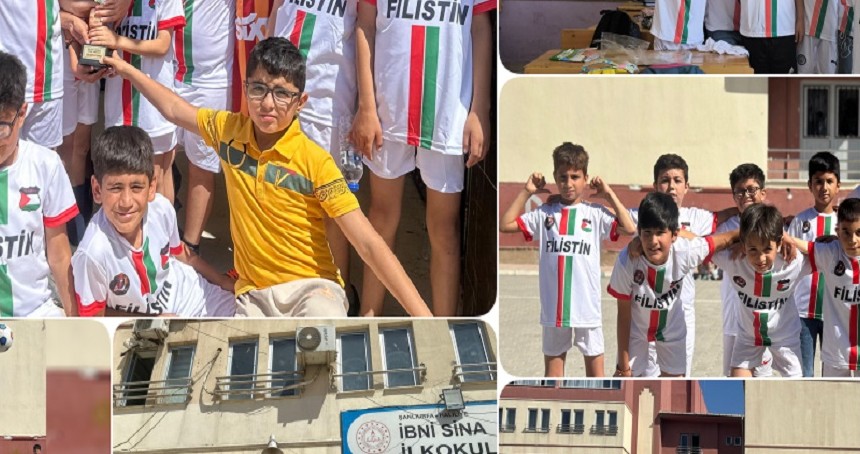 Şanlıurfa’da ilkokul öğrencilerinden Filistin’e anlamlı destek