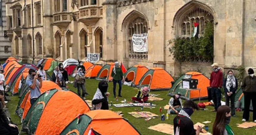 Cambridge öğrencileri, siyonist rejimle ilişkilerin kesilmesi için eylem başlattı